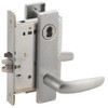 L9050B-07L-630-LX Schlage L Series Entrance Commercial - Latchbolt Monitor Mortise Lock with 07 Cast Lever Design Prepped for SFIC in Satin Stainless Steel