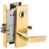L9050J-01N-605-RX Schlage L Series Entrance Commercial - Request to Exit Mortise Lock with 01 Cast Lever Design Prepped for FSIC in Bright Brass