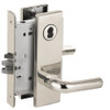 L9050J-02N-629-RX Schlage L Series Entrance Commercial - Request to Exit Mortise Lock with 02 Cast Lever Design Prepped for FSIC in Bright Stainless Steel
