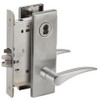 L9050J-12N-630-RX-LH Schlage L Series Entrance Commercial - Request to Exit Mortise Lock with 12 Cast Lever Design Prepped for FSIC in Satin Stainless Steel