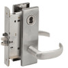 L9050J-17N-626-RX Schlage L Series Entrance Commercial - Request to Exit Mortise Lock with 17 Cast Lever Design Prepped for FSIC in Satin Chrome