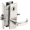 L9050J-17N-625-LX Schlage L Series Entrance Commercial - Latchbolt Monitor Mortise Lock with 17 Cast Lever Design Prepped for FSIC in Bright Chrome