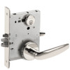 L9080P-07B-629-RX Schlage L Series Storeroom Commercial - Request to Exit Mortise Lock with 07 Cast Lever Design in Bright Stainless Steel