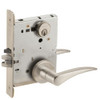 L9080P-12A-619-RH-RX Schlage L Series Storeroom Commercial - Request to Exit Mortise Lock with 12 Cast Lever Design in Satin Nickel