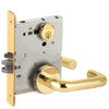 L9080P-03B-605-LX Schlage L Series Storeroom Commercial - Latchbolt Monitor Mortise Lock with 03 Cast Lever Design in Bright Brass