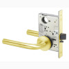 PNR8847FL-605-LC Yale 8800FL Series Less Cylinder with Deadbolt Mortise Entrance Lock with Indicator with Pinehurst Lever in Bright Brass