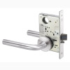 PNR8867FL-629-LC Yale 8800FL Series Less Cylinder with Deadbolt Mortise Dormitory or Exit Lock with Indicator with Pinehurst Lever in Bright Stainless Steel