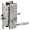 L9080P-02N-630-RX Schlage L Series Storeroom Commercial - Request to Exit Mortise Lock with 02 Cast Lever Design in Satin Stainless Steel