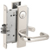 L9080P-03L-629-RX Schlage L Series Storeroom Commercial - Request to Exit Mortise Lock with 03 Cast Lever Design in Bright Stainless Steel
