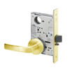 MOR8864FL-605-ICLC Yale 8800FL Series Single Cylinder Mortise Bathroom Lock with Indicator with Monroe Lever Lock Prepped LFIC in Bright Brass