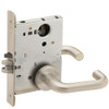 L9080L-03A-619-LX Schlage L Series Less Cylinder Storeroom Commercial - Latchbolt Monitor Mortise Lock with 03 Cast Lever Design in Satin Nickel