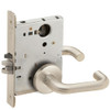 L9080L-03B-619-LX Schlage L Series Less Cylinder Storeroom Commercial - Latchbolt Monitor Mortise Lock with 03 Cast Lever Design in Satin Nickel