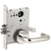 L9080L-03B-625-LX Schlage L Series Less Cylinder Storeroom Commercial - Latchbolt Monitor Mortise Lock with 03 Cast Lever Design in Bright Chrome
