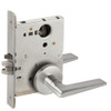 L9080L-05B-630-LX Schlage L Series Less Cylinder Storeroom Commercial - Latchbolt Monitor Mortise Lock with 05 Cast Lever Design in Satin Stainless Steel