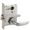 L9080L-07A-630-LX Schlage L Series Less Cylinder Storeroom Commercial - Latchbolt Monitor Mortise Lock with 07 Cast Lever Design in Satin Stainless Steel