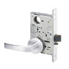 MOR8823FL-625-LC Yale 8800FL Series Less Cylinder with Deadbolt Mortise Storeroom Lock with Indicator with Monroe Lever in Bright Chrome