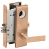 L9080L-01N-612-RX Schlage L Series Less Cylinder Storeroom Commercial - Request to Exit Mortise Lock with 01 Cast Lever Design in Satin Bronze