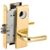 L9080L-02N-605-RX Schlage L Series Less Cylinder Storeroom Commercial - Request to Exit Mortise Lock with 02 Cast Lever Design in Bright Brass