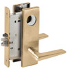 L9080L-05N-606-RX Schlage L Series Less Cylinder Storeroom Commercial - Request to Exit Mortise Lock with 05 Cast Lever Design in Satin Brass