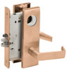 L9080L-06N-612-RX Schlage L Series Less Cylinder Storeroom Commercial - Request to Exit Mortise Lock with 06 Cast Lever Design in Satin Bronze