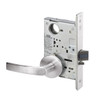 MOR8823FL-630-ICLC Yale 8800FL Series Single Cylinder with Deadbolt Mortise Storeroom Lock with Indicator with Monroe Lever Lock Prepped LFIC in Satin Stainless Steel