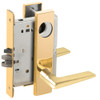 L9080L-05L-605-RX Schlage L Series Less Cylinder Storeroom Commercial - Request to Exit Mortise Lock with 05 Cast Lever Design in Bright Brass