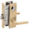 L9080L-02N-606-LX Schlage L Series Less Cylinder Storeroom Commercial - Latchbolt Monitor Mortise Lock with 02 Cast Lever Design in Satin Brass