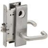 L9080L-03N-630-LX Schlage L Series Less Cylinder Storeroom Commercial - Latchbolt Monitor Mortise Lock with 03 Cast Lever Design in Satin Stainless Steel