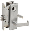 L9080L-06N-626-LX Schlage L Series Less Cylinder Storeroom Commercial - Latchbolt Monitor Mortise Lock with 06 Cast Lever Design in Satin Chrome