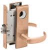 L9080L-17N-612-LX Schlage L Series Less Cylinder Storeroom Commercial - Latchbolt Monitor Mortise Lock with 17 Cast Lever Design in Satin Bronze