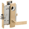 L9080L-01L-606-LX Schlage L Series Less Cylinder Storeroom Commercial - Latchbolt Monitor Mortise Lock with 01 Cast Lever Design in Satin Brass