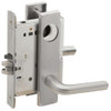 L9080L-02L-626-LX Schlage L Series Less Cylinder Storeroom Commercial - Latchbolt Monitor Mortise Lock with 02 Cast Lever Design in Satin Chrome