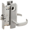 L9080L-17L-630-LX Schlage L Series Less Cylinder Storeroom Commercial - Latchbolt Monitor Mortise Lock with 17 Cast Lever Design in Satin Stainless Steel