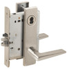 L9080J-05L-619-RX Schlage L Series Storeroom Commercial - Request to Exit Mortise Lock with 05 Cast Lever Design Prepped for FSIC in Satin Nickel