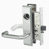 CRCN8822FL-618-LC Yale 8800FL Series Less Cylinder with Deadbolt Mortise Bathroom Lock with Indicator with Carmel Lever in Bright Nickel