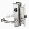 CRCN8860FL-629-LC Yale 8800FL Series Less Cylinder with Deadbolt Mortise Entrance or Storeroom Lock with Indicator with Carmel Lever in Bright Stainless Steel