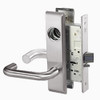 CRCN8867FL-630-ICLC Yale 8800FL Series Single Cylinder with Deadbolt Mortise Dormitory or Exit Lock with Indicator with Carmel Lever Lock Prepped LFIC in Satin Stainless Steel