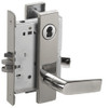 L9080J-01L-625-LX Schlage L Series Storeroom Commercial - Latchbolt Monitor Mortise Lock with 01 Cast Lever Design Prepped for FSIC in Bright Chrome