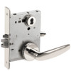 L9080B-07A-629-LX Schlage L Series Storeroom Commercial - Latchbolt Monitor Mortise Lock with 07 Cast Lever Design Prepped for SFIC in Bright Stainless Steel