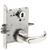 L9080B-17A-629-LX Schlage L Series Storeroom Commercial - Latchbolt Monitor Mortise Lock with 17 Cast Lever Design Prepped for SFIC in Bright Stainless Steel