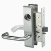 CRCN8861FL-619-SFICLC Yale 8800FL Series Single Cylinder with Deadbolt Mortise Dormitory or Storeroom Lock with Indicator with Carmel Lever Lock Prepped SFIC in Satin Nickel