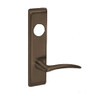 ARCN8822FL-613E-RH-LC Yale 8800FL Series Less Cylinder with Deadbolt Mortise Bathroom Lock with Indicator with Arcadia Lever - Right-Handed in Dark Satin Bronze