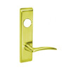 ARCN8823FL-605-LH-LC Yale 8800FL Series Less Cylinder with Deadbolt Mortise Storeroom Lock with Indicator with Arcadia Lever - Left-Handed in Bright Brass