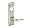 ARCN8861FL-629-LH-LC Yale 8800FL Series Less Cylinder with Deadbolt Mortise Dormitory or Storeroom Lock with Indicator with Arcadia Lever - Left-Handed in Bright Stainless Steel