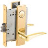 L9070P-12L-605-RH Schlage L Series Classroom Commercial - Request to Exit Mortise Lock with 12 Cast Lever Design in Bright Brass