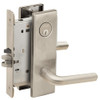 L9070P-02N-619-LX Schlage L Series Classroom Commercial - Latchbolt Monitor Mortise Lock with 02 Cast Lever Design in Satin Nickel