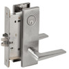 L9070P-05N-630-LX Schlage L Series Classroom Commercial - Latchbolt Monitor Mortise Lock with 05 Cast Lever Design in Satin Stainless Steel