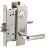 L9070P-02L-629-LX Schlage L Series Classroom Commercial - Latchbolt Monitor Mortise Lock with 02 Cast Lever Design in Bright Stainless Steel