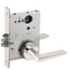 L9070L-05A-629-RX Schlage L Series Less Cylinder Classroom Commercial - Request to Exit Mortise Lock with 05 Cast Lever Design in Bright Stainless Steel