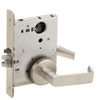 L9070L-06B-619-RX Schlage L Series Less Cylinder Classroom Commercial - Request to Exit Mortise Lock with 06 Cast Lever Design in Satin Nickel